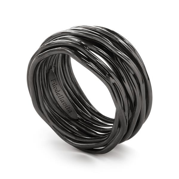 CLASSIC RING BLACK 13 WIRES SILVER 950 AL BURNISHED PALLADIUM