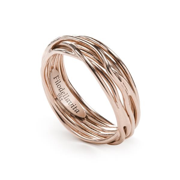 ROSE GOLD 7-WIRE SCREWDRIVER RING 9 KT