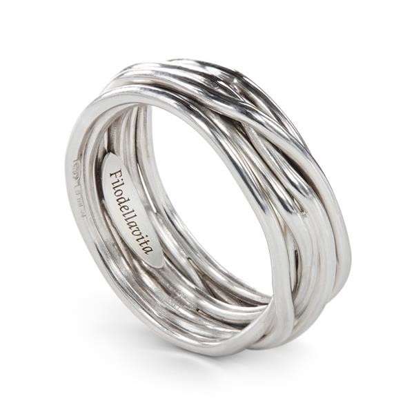 PALLADIUM 950 SILVER 7-WIRE ROCK RING