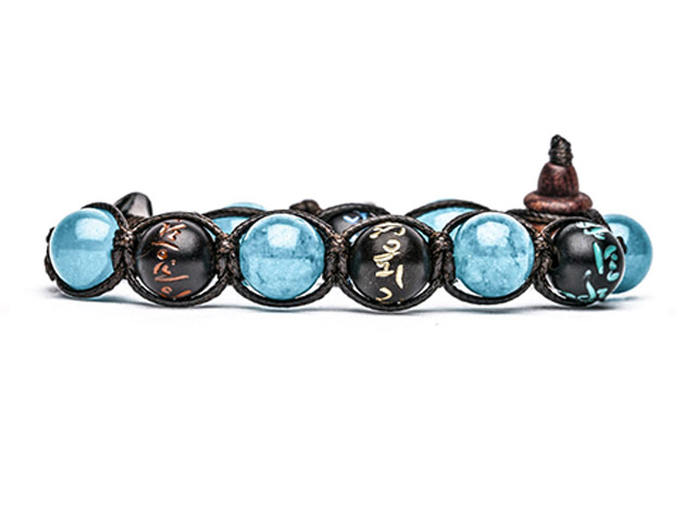 Mantra Bracelet (L) Blue Agate BHS300-53