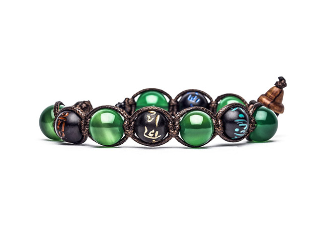 Mantra Bracelet (L) Agate Green BHS300-12