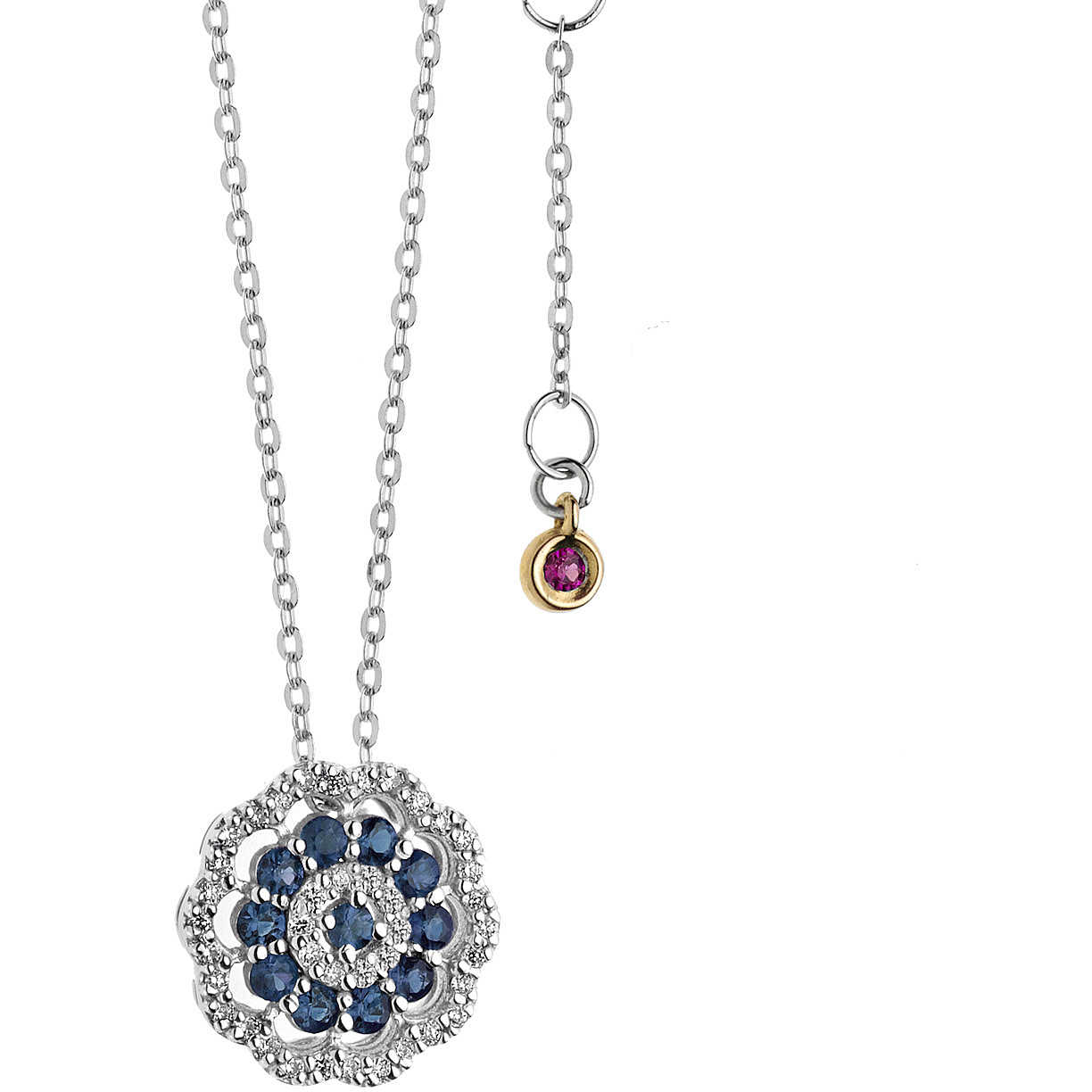 GLB 1108 Women’s Comete Gioielli Diamond Rose Necklace