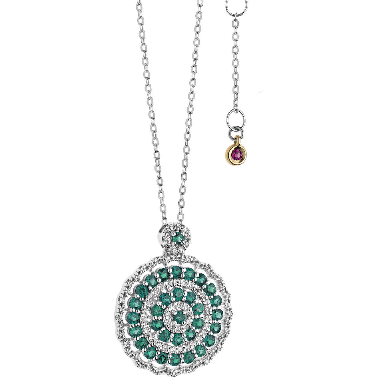 GLB 1109 Women's Comete Gioielli Diamond Rose Necklace