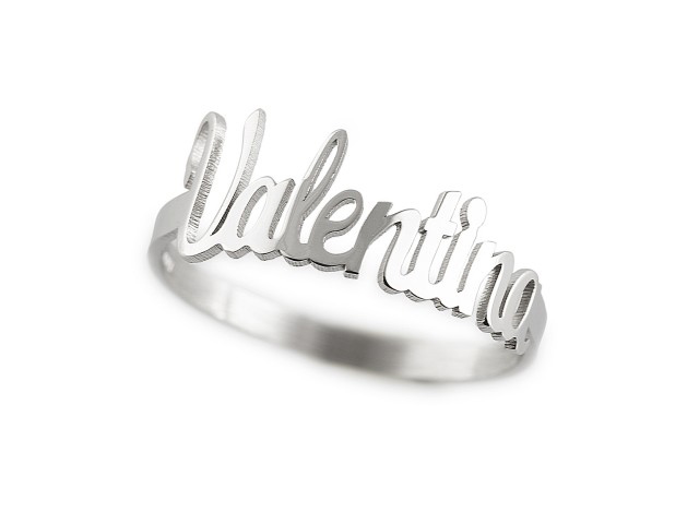 Very Name Mini Italic Ring Name, 925% Silver