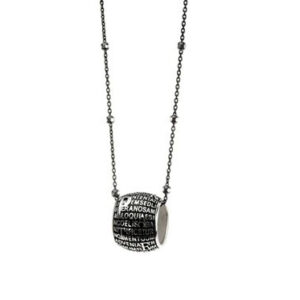 Agios Pendente Boule Pater in Argento Rodiato Brunito