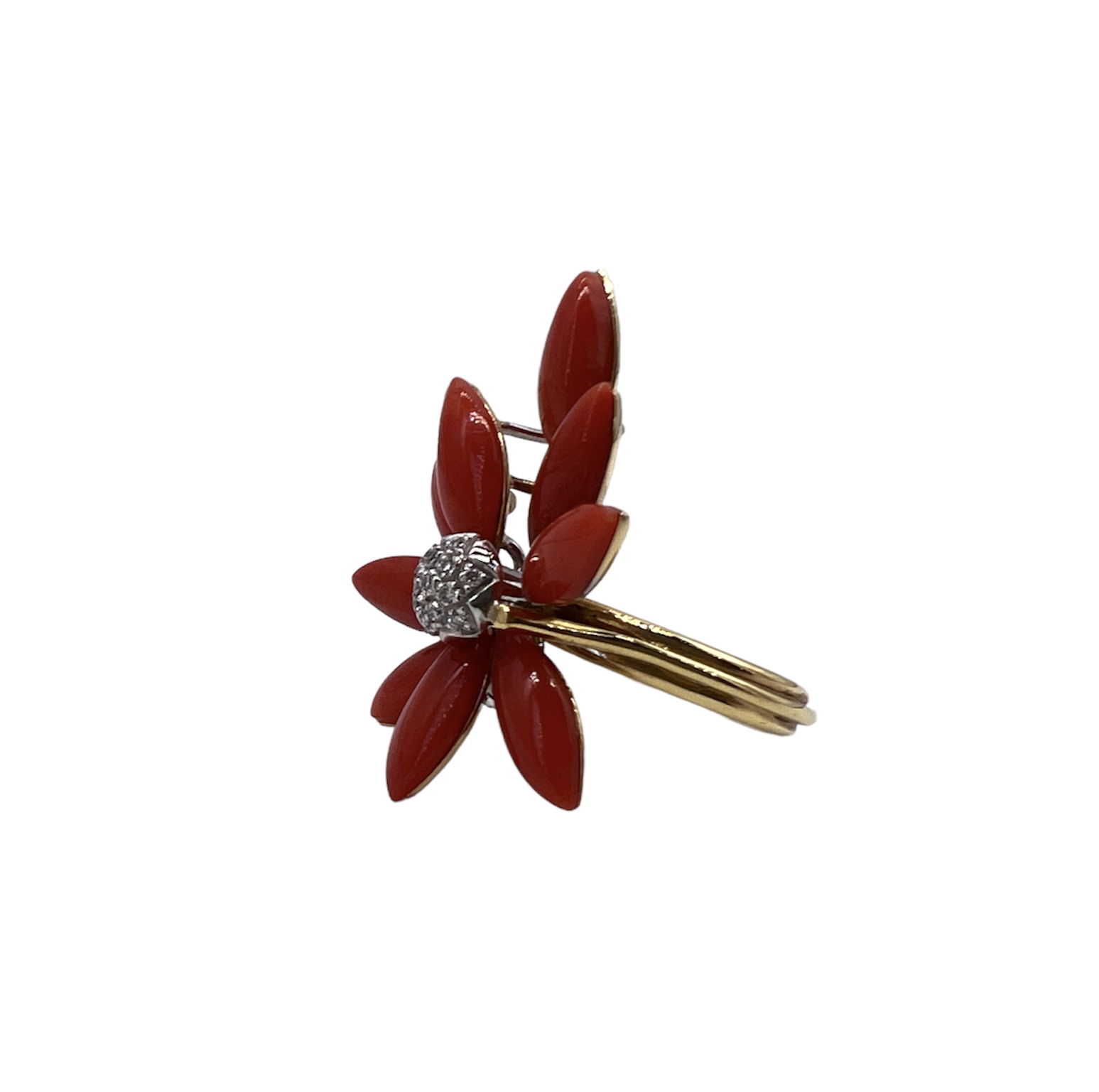 Anello oro e  corallo mediterraneo Art. CAND1