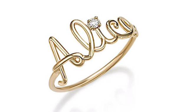 Alice Ring Gold 750% Diamond 0.04ct Color G /vvs