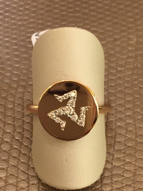 Anello trinacria oro 750% diamanti 0,12ct F-vvs1-gioielleria-cipolla-palermo
