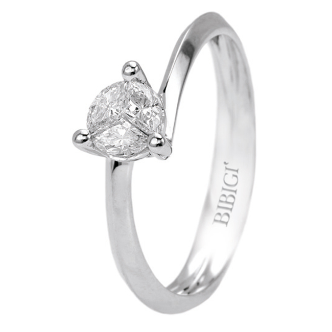 BIBIGI SOLITARY RING PETAL diamond 0.33 Ct Color G/si