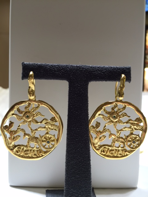 Sicily Line 925% Silver Diamonds Earrings