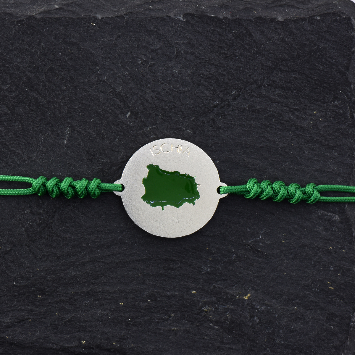 Bracciale Ischia Smalto Verde Argento 925%