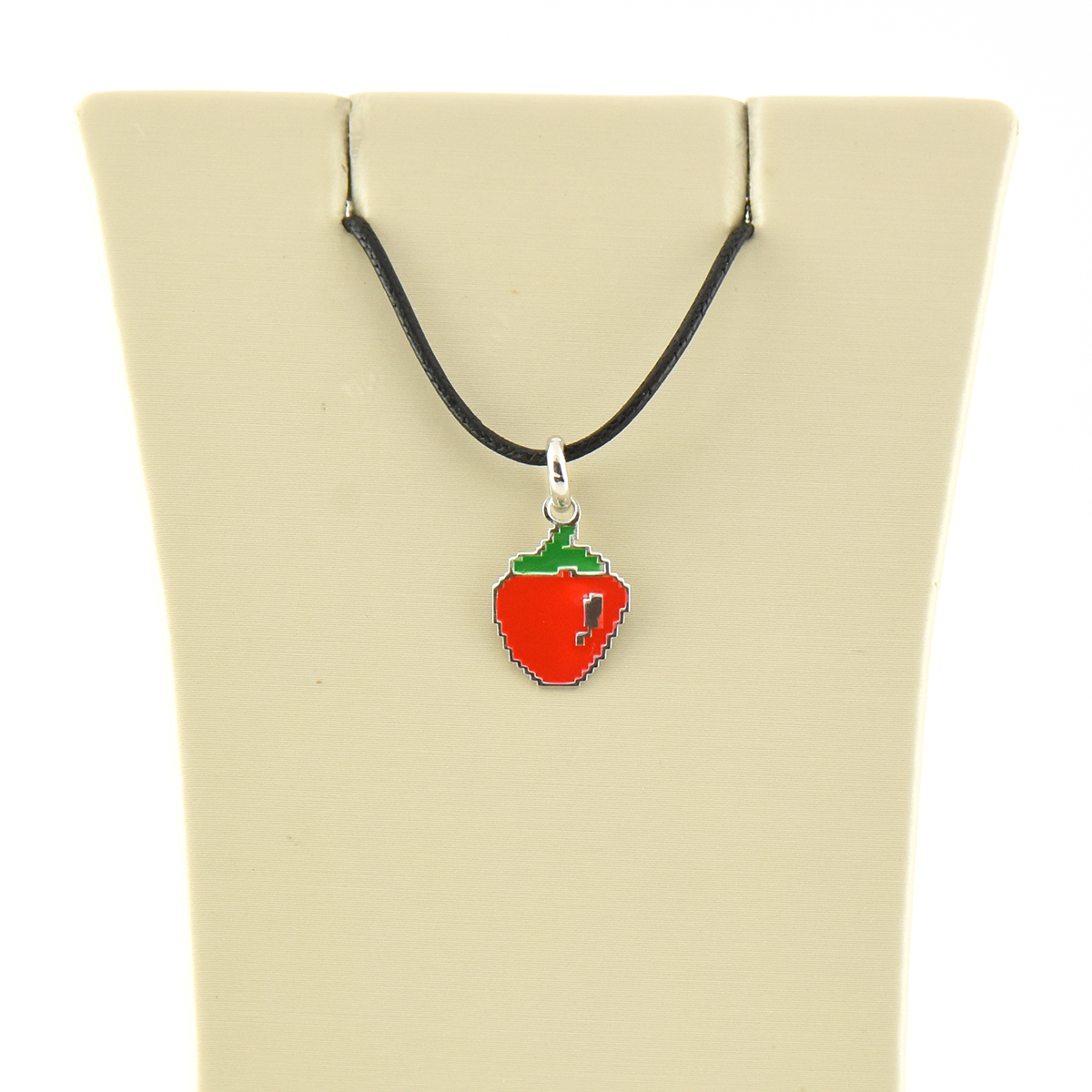 Collana Naj-Oleari Fragola Pac-Man Caucciù Smalto Argento 925%