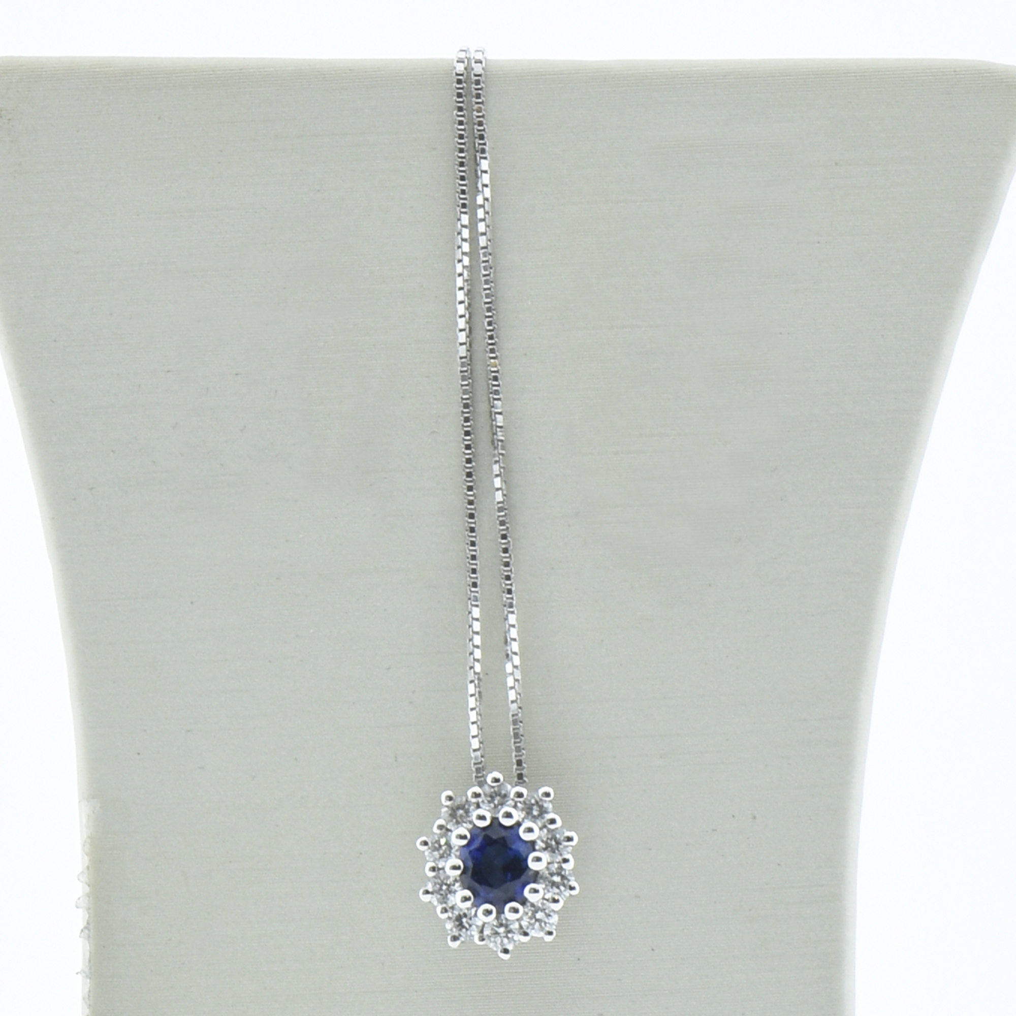 Davite delucchi Pendente zaffiro blu oro 750 diamanti 0 31 ct F