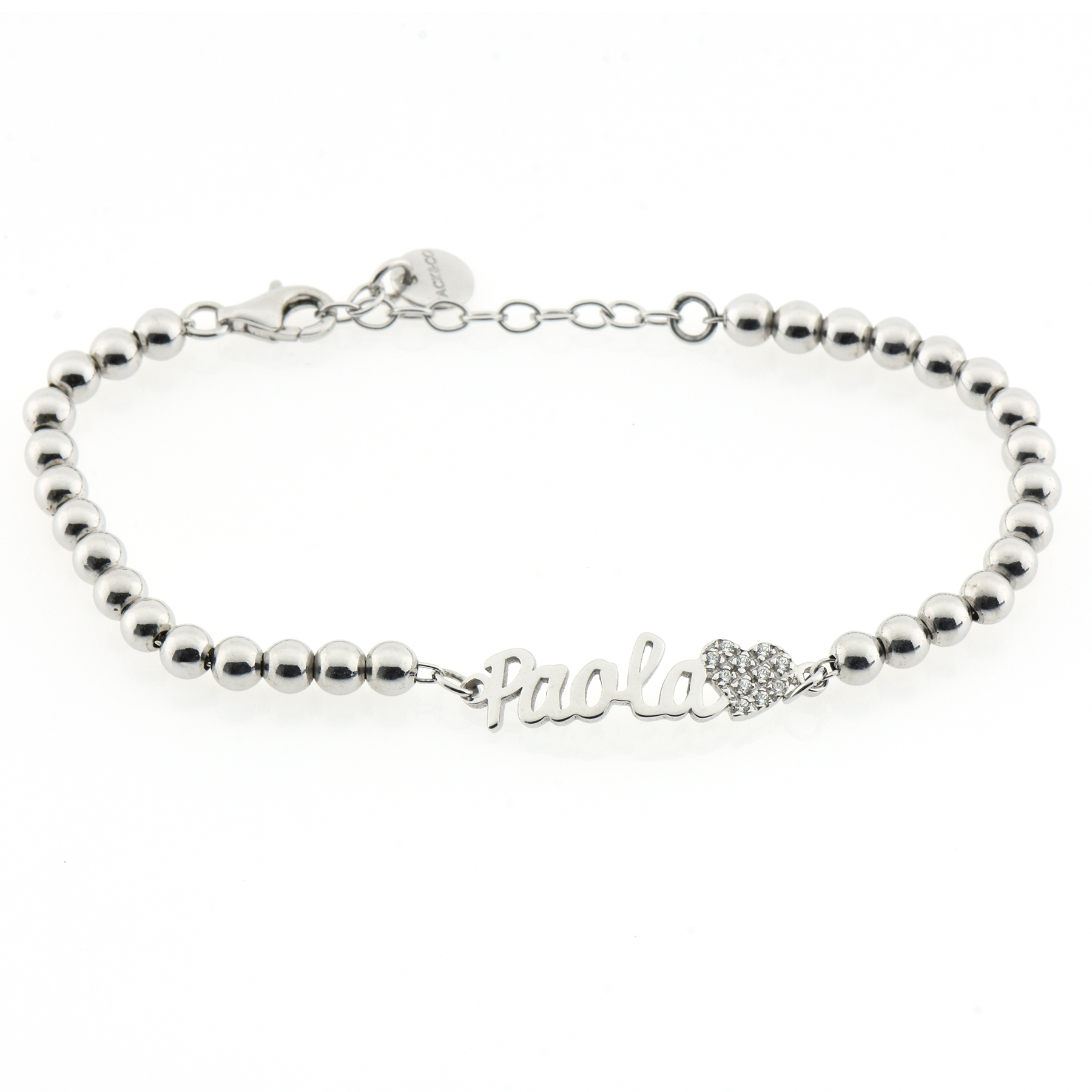 Jack & company ref.jcb0716 bracciale paola con sfere e zirconi in argento 925 %