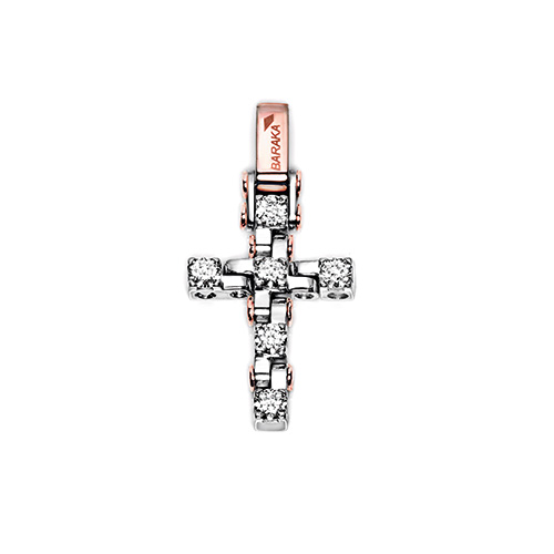 Croce Barakà Tecnodiamonds Collection Oro Bianco e Rosa 750% Diamanti Bianchi P.CT 150 CR24506