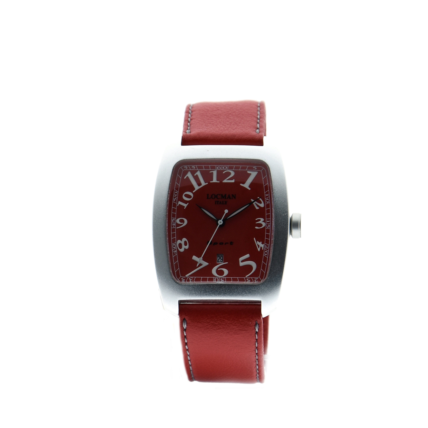 Orologio Locman modello Sport cassa in alluminio movimento al quarzo cinturino pelle rosso