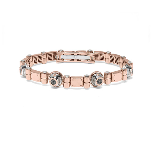 Bracciale Barakà Space Run Collection Oro Bianco e Rosa 750% Diamanti Neri P.CT 14 Gioielleria Cipolla Palermo