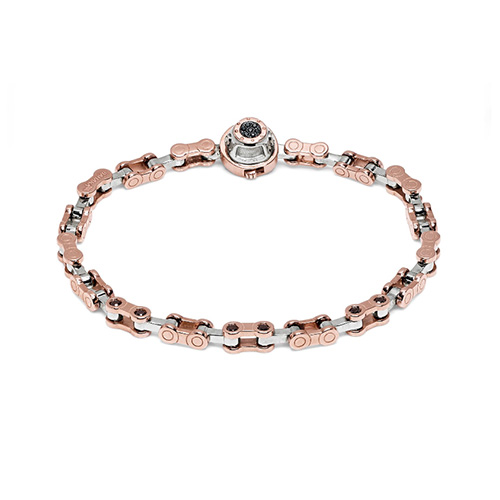 Bracciale Barakà Space Run Collection Oro Bianco e Rosa 750% Diamanti Neri P.CT 22 Gioielleria Cipolla Palermo