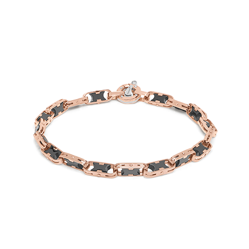 Bracciale Cyborg Ceramic Collection Oro Rosa 750% Ceramica Nera Diamante Bianco P.Ct 2 BR28225