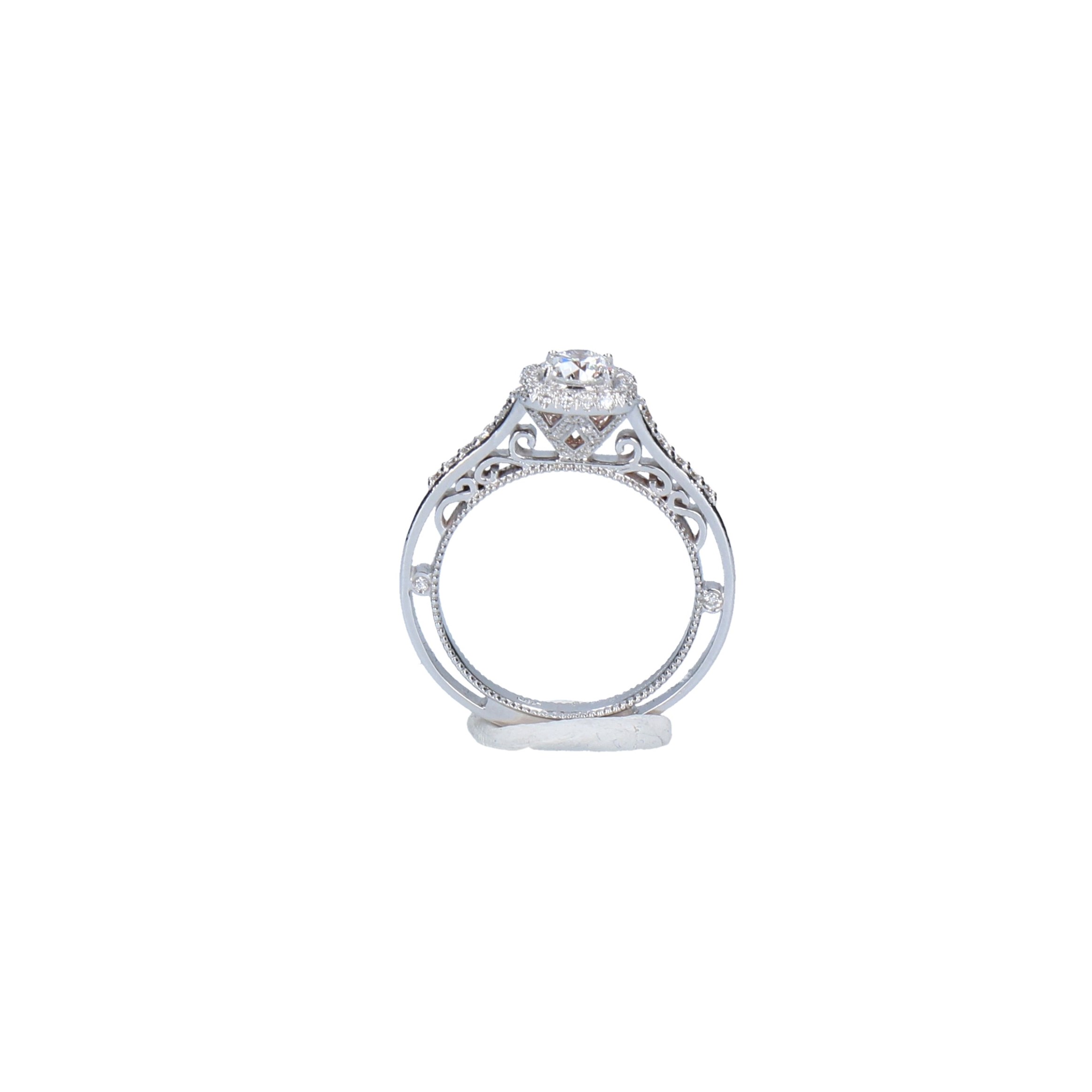 Gold BAROQUE solitaire ring 750% diamond certified GIA ART.ANSOLRE