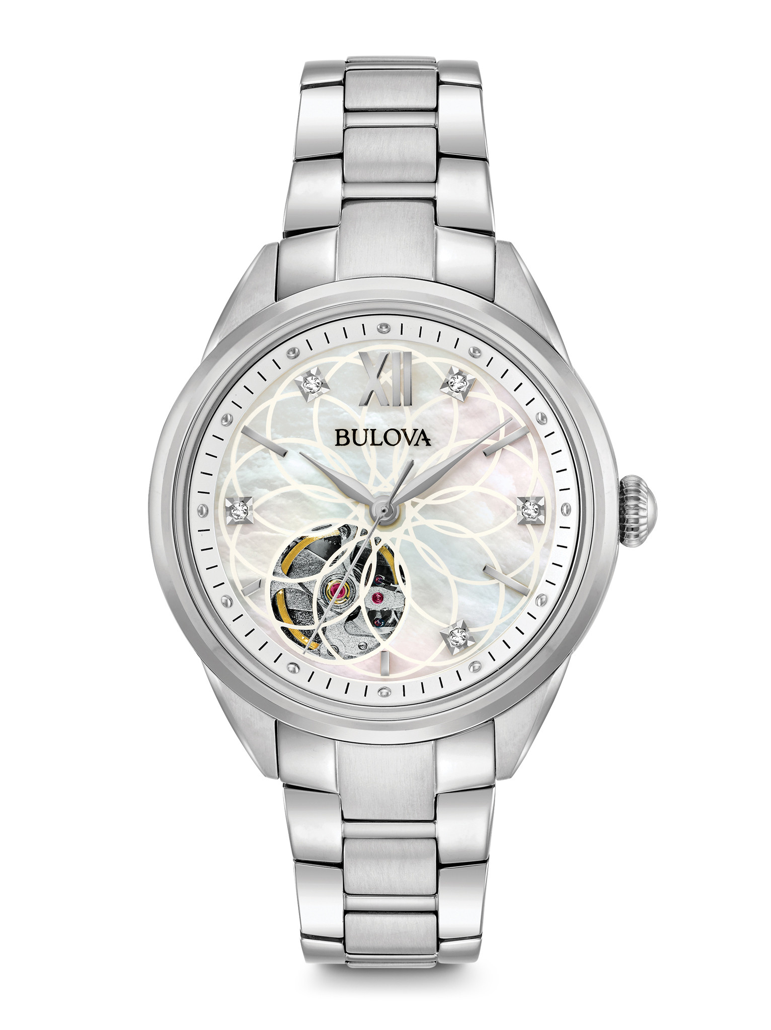 Orologio Bulova meccanico con diamanti donna 96P181