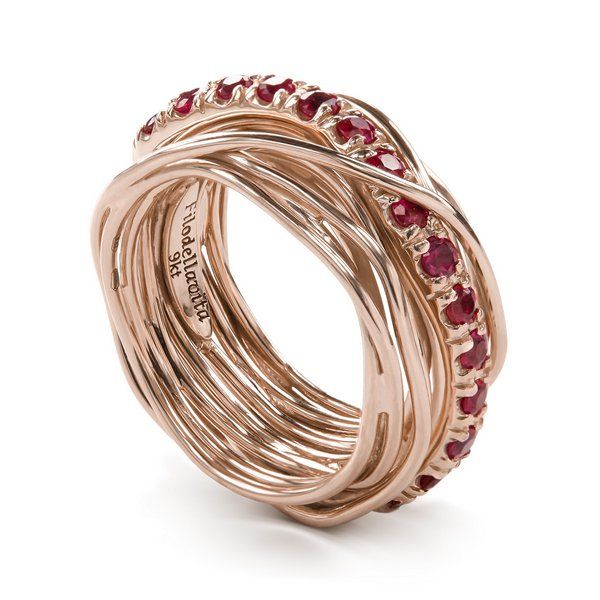 Rose Gold 9kt 13 Thread Screwdriver Ring & Rubies