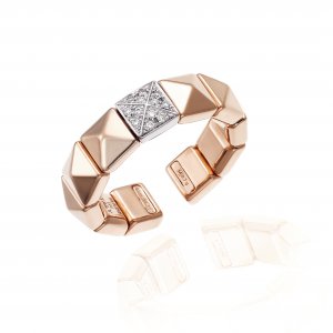 Two-tone gold and diamond lace ring 1A01452B1T140