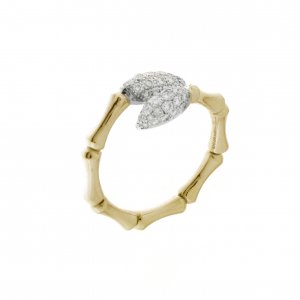 Two-tone gold and diamond lace ring 1A05841BB2140