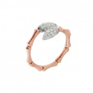 Two-tone gold and diamond lace ring 1A05841BBT140