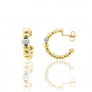 Two-tone gold Chimento earrings and diamonds 1O01439B12000