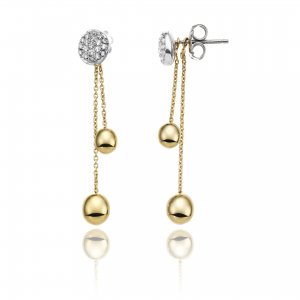 Two-tone gold Chimento earrings and diamonds 1O01442B12000