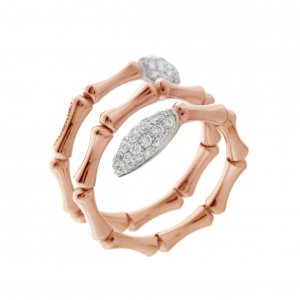Two-tone gold and diamond lace ring 1A05843BBT140