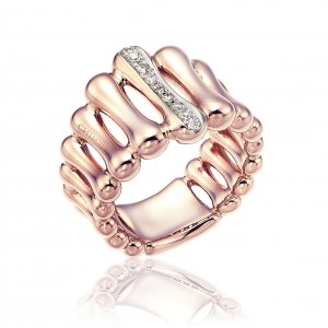 Two-tone gold and diamond lace ring 1A05894B1T140