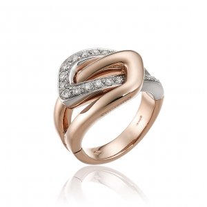 Two-tone gold and diamond lace ring 1A01590B1T140