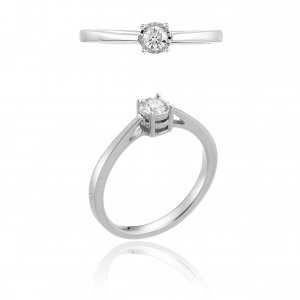 Gold and Diamond Solitary Chimento Ring 1AYC020BB5140