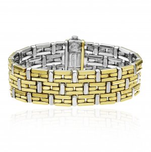 Bicolor gold and diamond Chimento bracelet 1B01292ZBB175