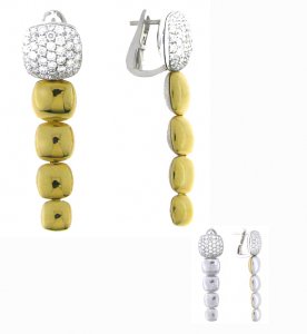 Two-tone gold and diamond lace earrings 1O04722B3200P