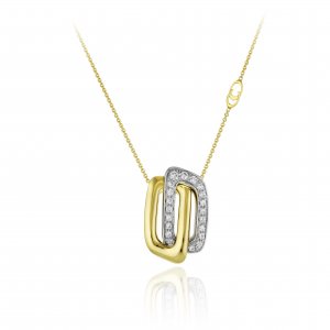 Pendente con catena Chimento oro bicolore e diamanti 1G01590B12450