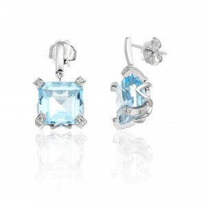 Orecchini Chimento oro bianco e diamanti 1O01017B25000