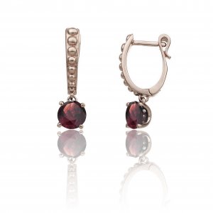 Gold and Garnet Grind Earrings 1O01616W5600P