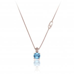 Pendant with Chimento gold chain and blue topaz 1G01616W36450