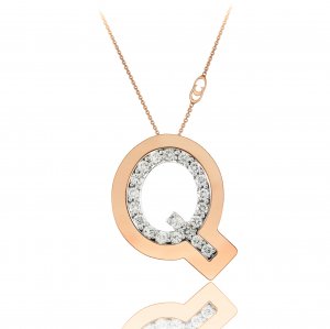 Pendente con catena Chimento oro rosa e diamanti 1G6452QB16450