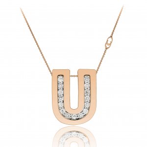 Pendente con catena Chimento oro rosa e diamanti 1G6452UB16450