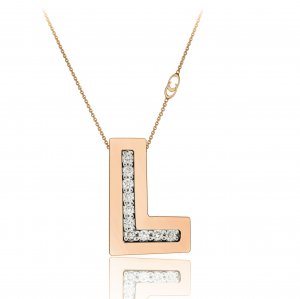 Pendant with Chimento chain rose gold and diamonds 1G6452LB16450