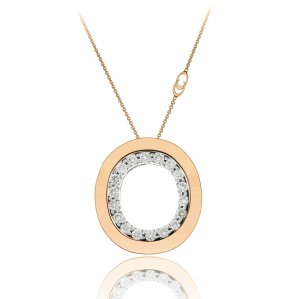 Pendant with Chimento chain rose gold and diamonds 1G6452OB16450