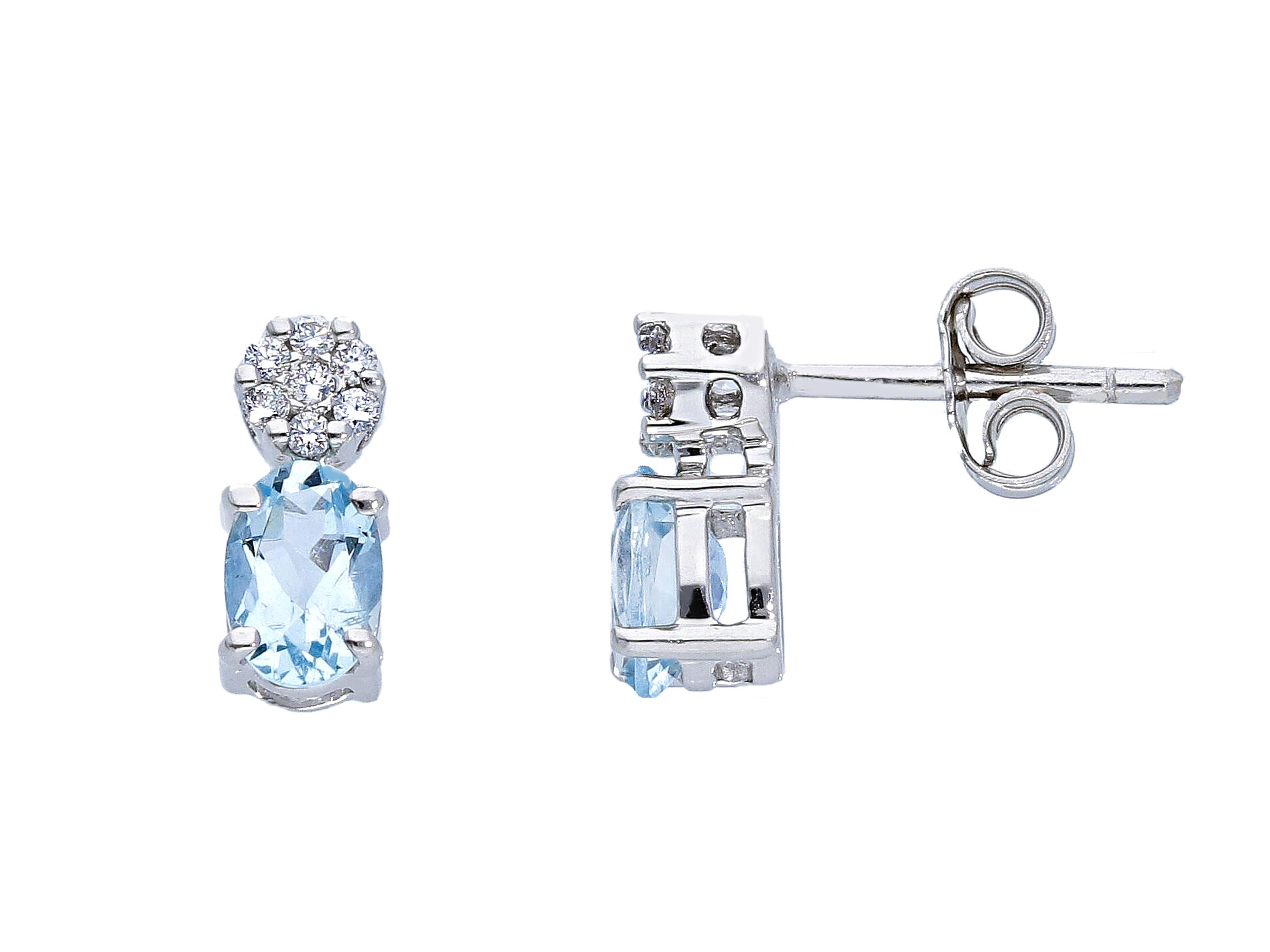 Aquamarine gold and diamond earrings ART. 222697