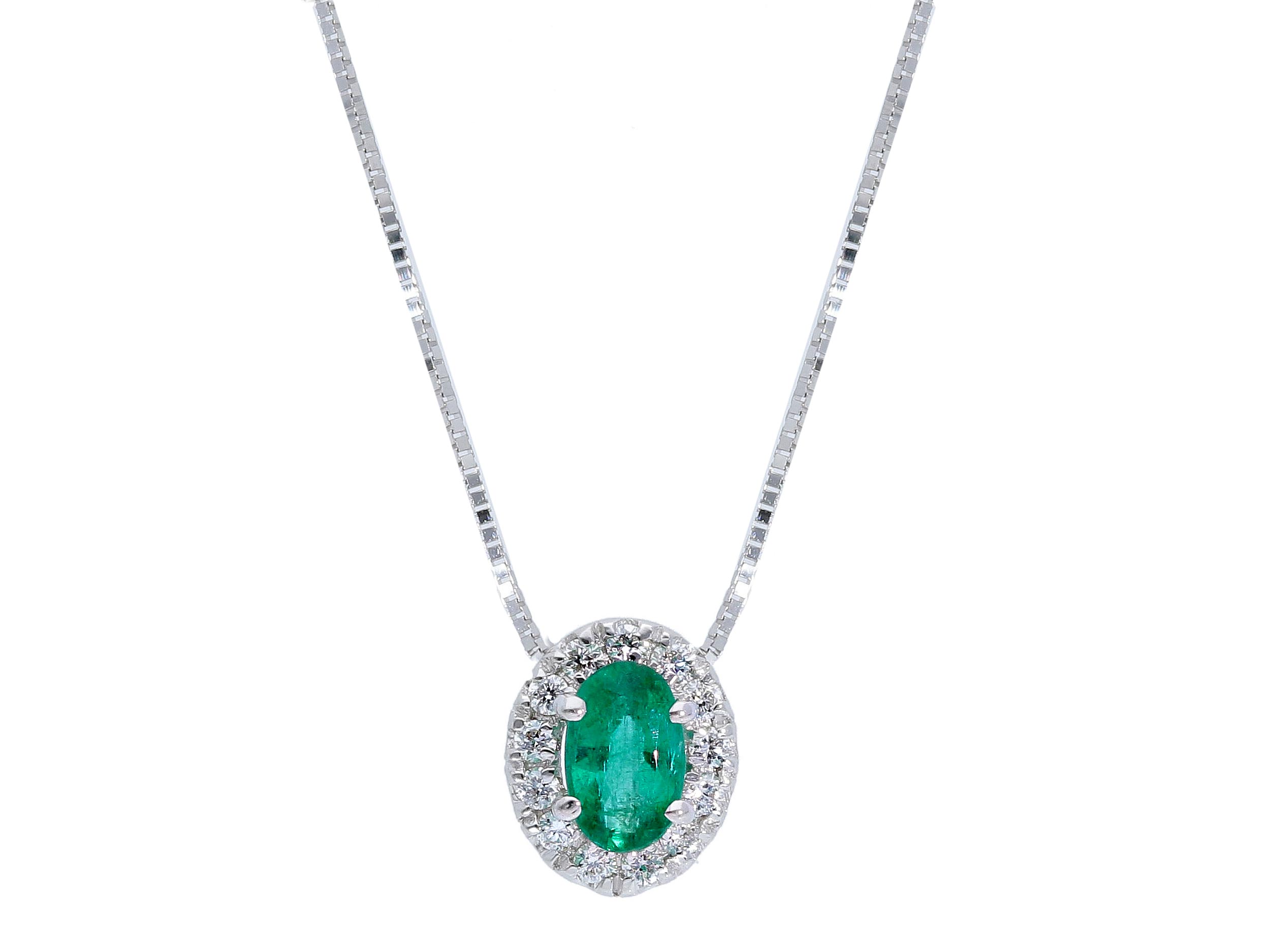 Emerald pendant white gold BELLE EPOQUE art. 225818