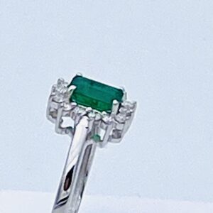 Anello smeraldo diamanti oro bianco 750% BON TON Art. 166901