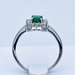 Anello smeraldo diamanti oro bianco 750% BON TON Art. 166901