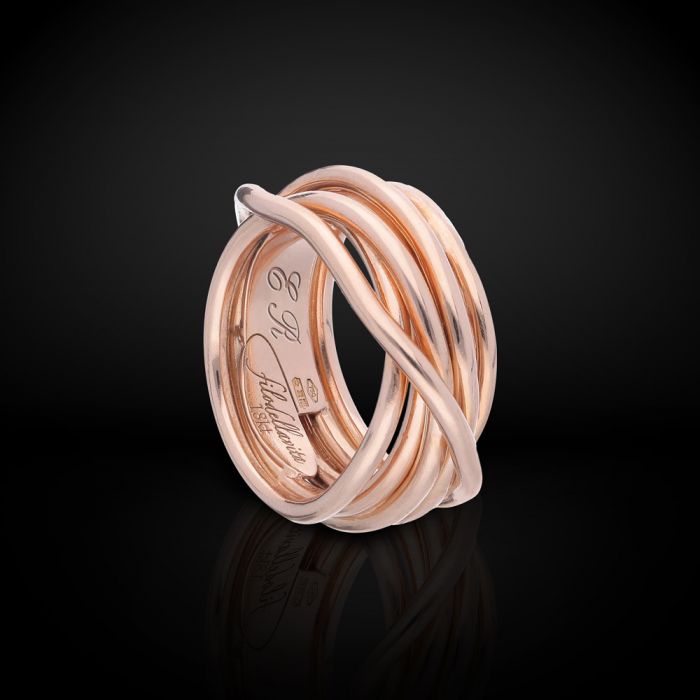 LEDA COLLECTION 7-WIRE SCREWDRIVER RING IN 18KT ROSE GOLD